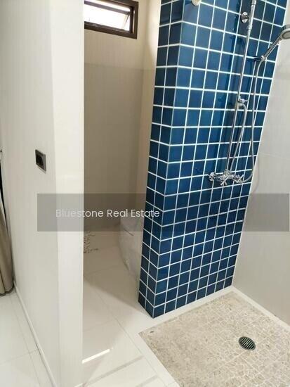 Bathroom with tiled shower area