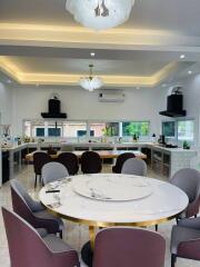 Spacious modern kitchen and dining area