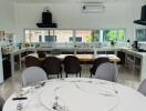 Modern kitchen with dining area