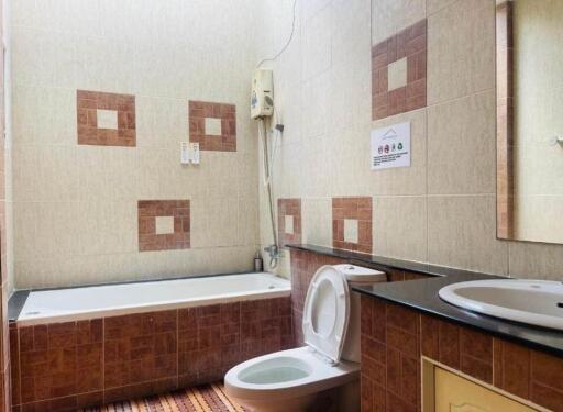 Bathroom with bathtub and modern fixtures