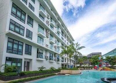 Modern residential building with swimming pool