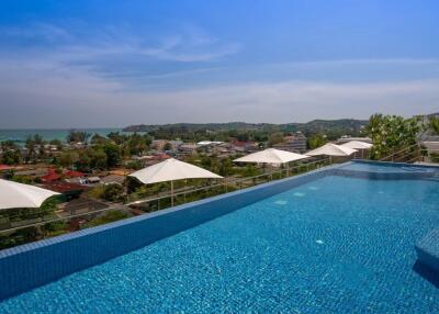 Rooftop swimming pool with scenic view