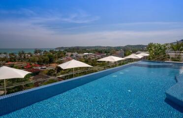 Rooftop swimming pool with scenic view