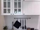 Modern kitchen with white cabinets and stainless steel sink