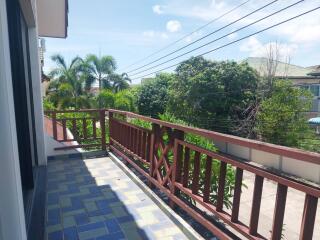 Spacious balcony with a scenic view