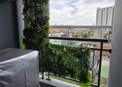 Urban balcony with city view