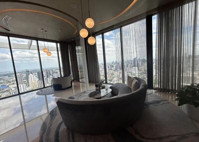 Luxurious living room with city view