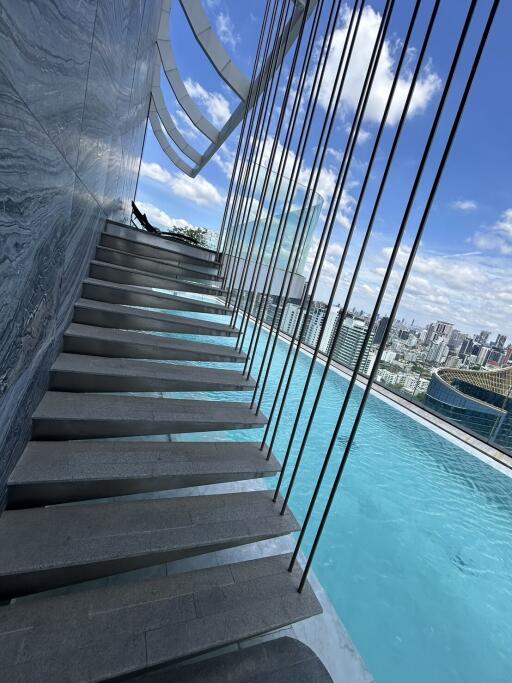 Rooftop pool with modern design