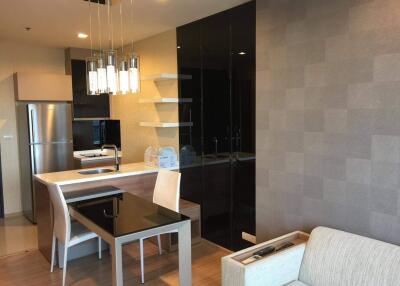 Modern kitchen and dining area with a sleek design