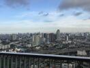 Cityscape view from a balcony