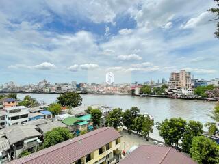 View of river and cityscape