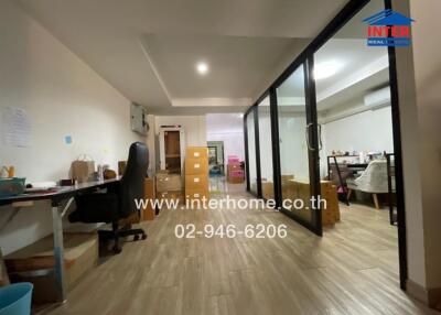 Modern office space with glass partitions