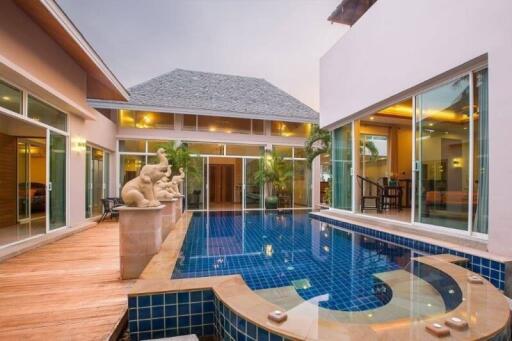 Modern courtyard with pool