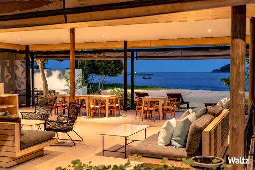 Outdoor living space with ocean view