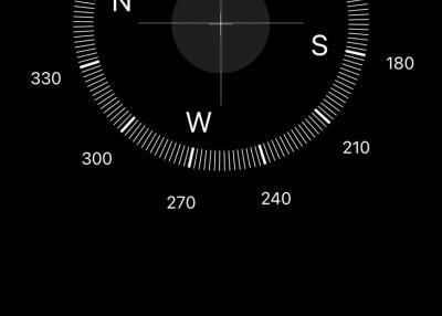 Compass displaying direction and coordinates