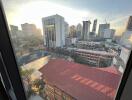 View of cityscape from a window