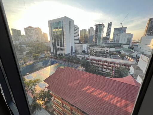 View of cityscape from a window