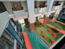 Atrium view with seating area and greenery