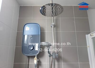 Shower area with water heater