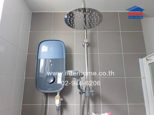 Shower area with water heater