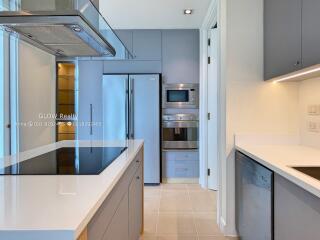 Modern kitchen with sleek appliances and ample storage