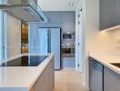 Modern kitchen with sleek appliances and ample storage