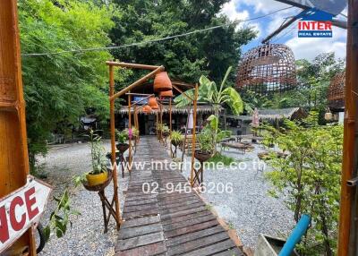 Outdoor view with pathway and greenery