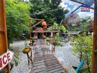 Outdoor view with pathway and greenery