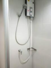 Shower area with water heater