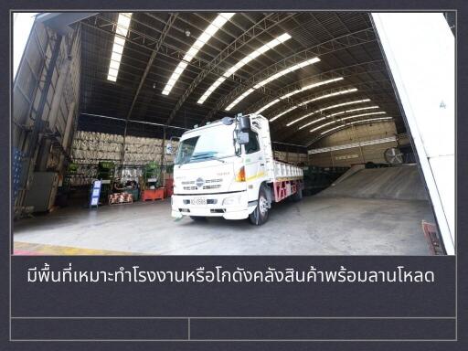 Warehouse with a truck parked inside