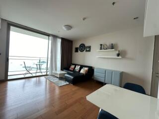 Modern living room with balcony view