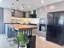 Modern kitchen with island and appliances