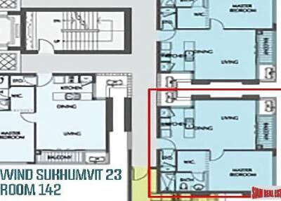 Wind Sukhumvit 23 - 1 Bed Corner Unit Condo on 14th Floor at Asoke with City Views