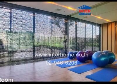 Yoga Room with exercise mats and exercise balls