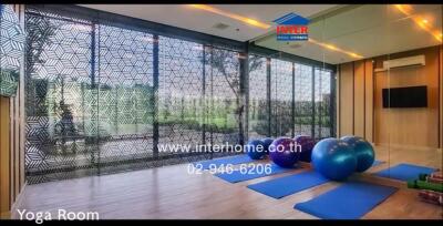 Yoga Room with exercise mats and exercise balls