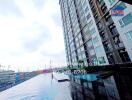 High-rise building with outdoor pool