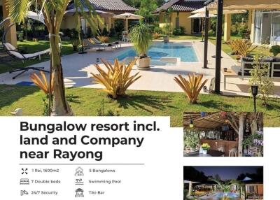 Bungalow resort including land and company near Rayong
