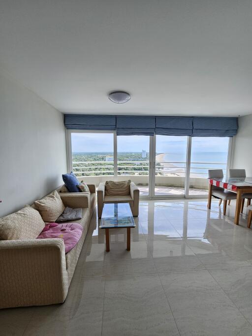 Spacious living room with ocean view