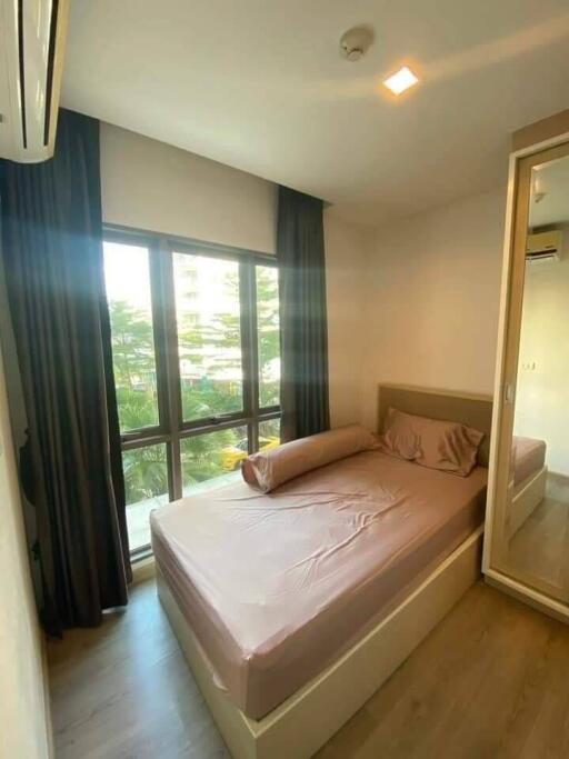 Bedroom with large windows and natural lighting