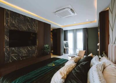 Modern stylish bedroom with luxurious decor