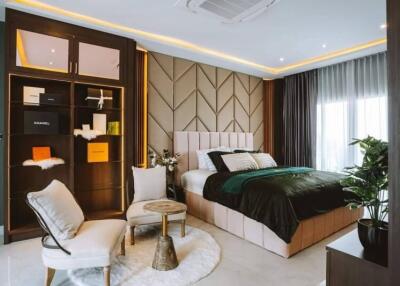 Modern bedroom with stylish decor