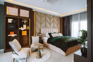 Modern bedroom with stylish decor