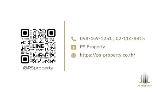 Contact information for PS Property with QR code, phone numbers, Facebook, and website