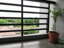 Spacious balcony with scenic view and potted plant