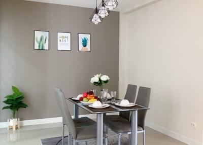 Modern dining area with decor