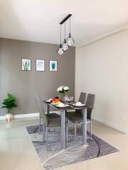 Modern dining area with decor