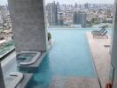 Rooftop infinity pool with city skyline view