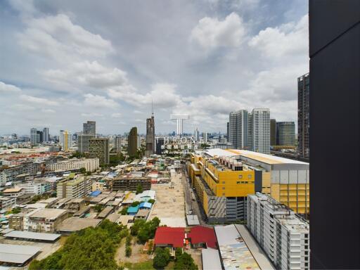 Cityscape view from high-rise apartment