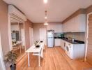 Modern kitchen with dining area