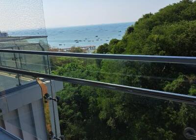 Balcony with ocean view and greenery